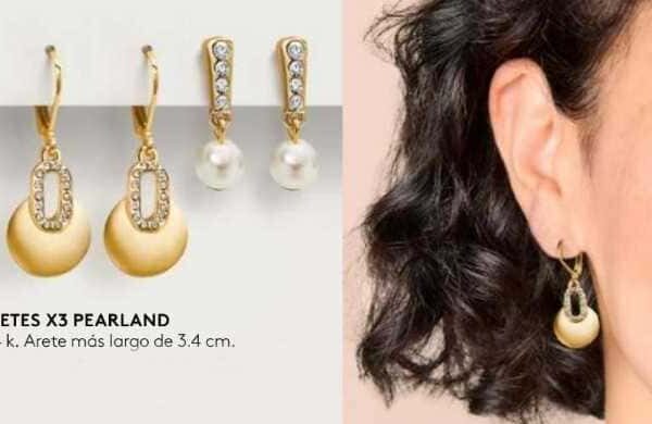 Estuche de aretes x3  Pearland. Esika