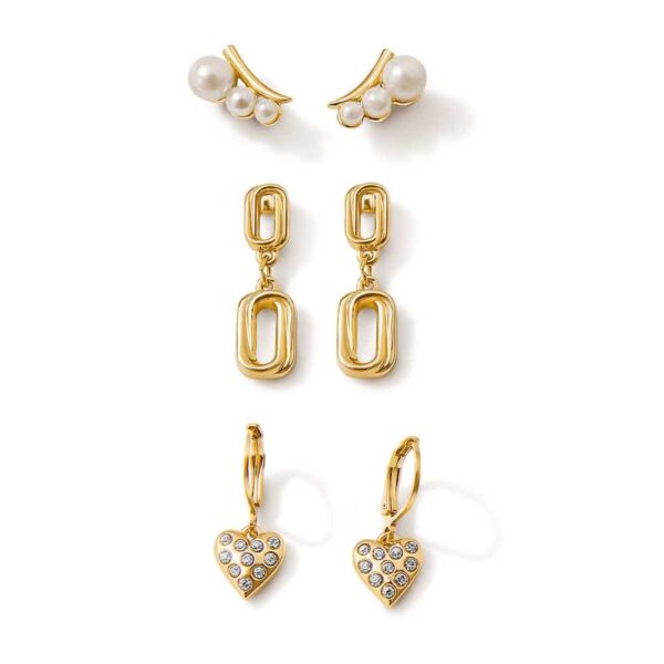 Estuche de aretes x3. Perlas Monarca. Esika