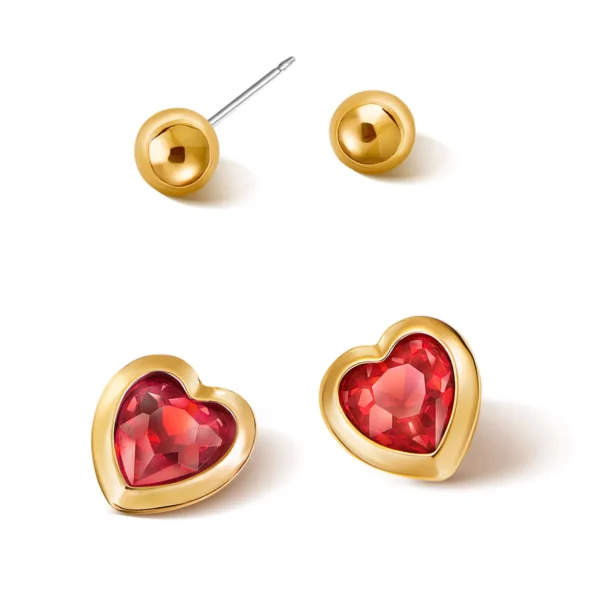 Set Aretes x2 Red Idol. Esika