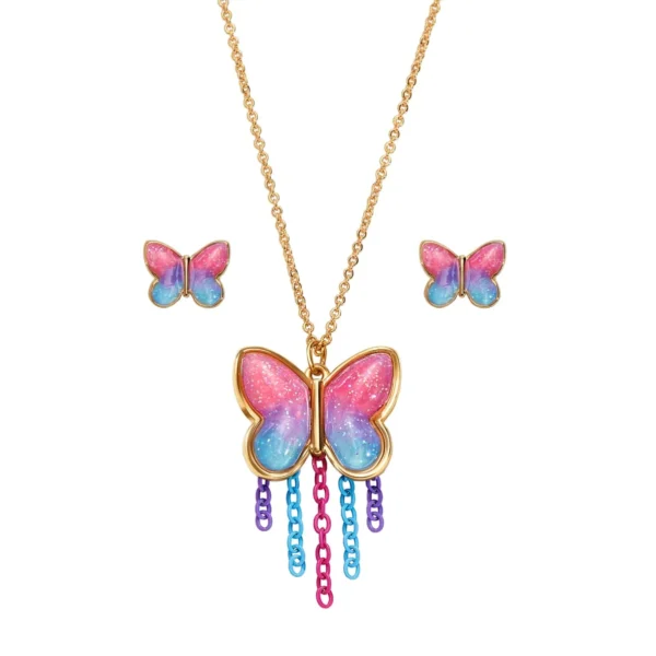 Set Collar + Aretes Butterfly Glitz. Esika