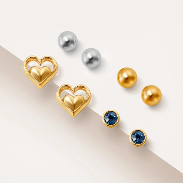 Set de Aretes x4 Blue Heartville. Esika