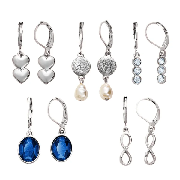 Set Aretes x5 Feeling Silver. Esika