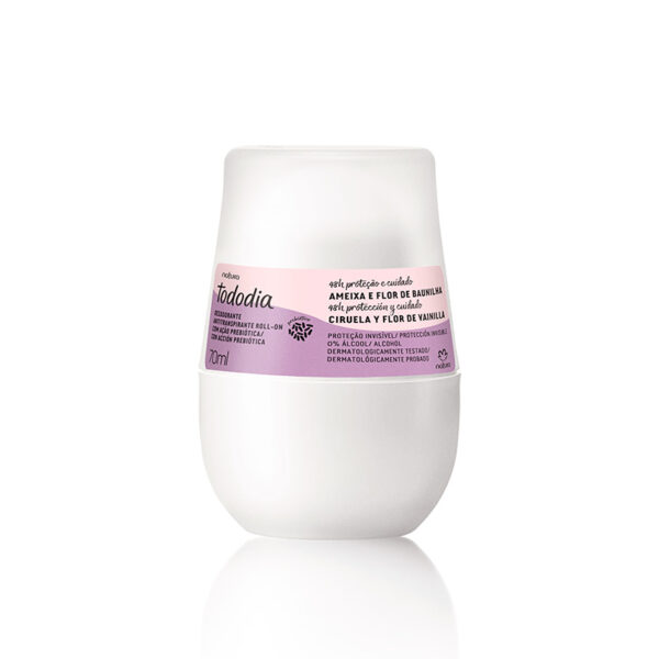 Ciruela y flor de vainilla. Desodorante antitranspirante roll-on  70 ml. Natura Tododia