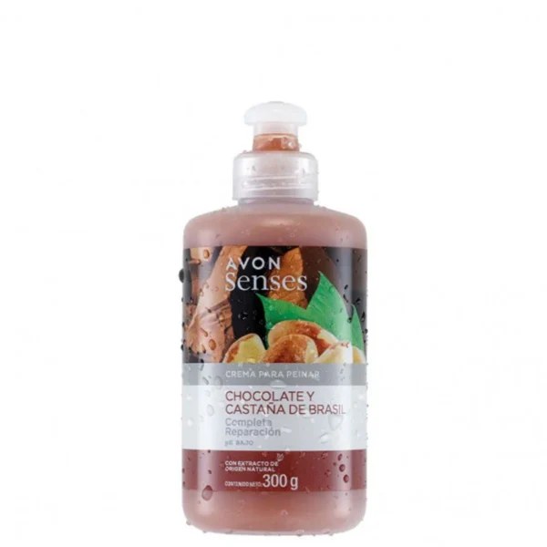 Crema Para Peinar Chocolate y Castaña De Brasil 300g. Avon Senses