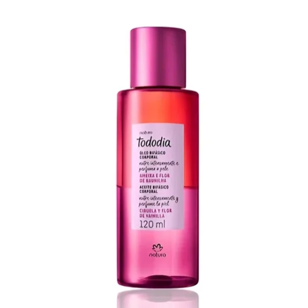 Avellana y Casis. Óleo bifásico corporal.  Tododia Natura 120 ml