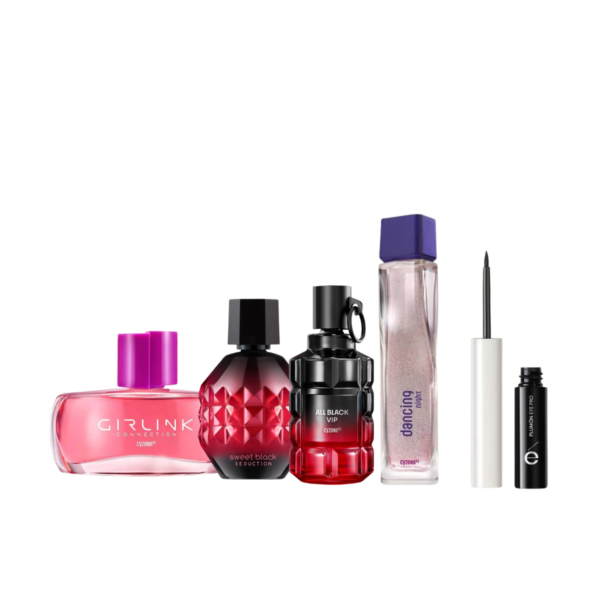 Pack cyzone femenino 2: (Girlink connection + Sweet black + All black VIP + Delineador liquido plumón)