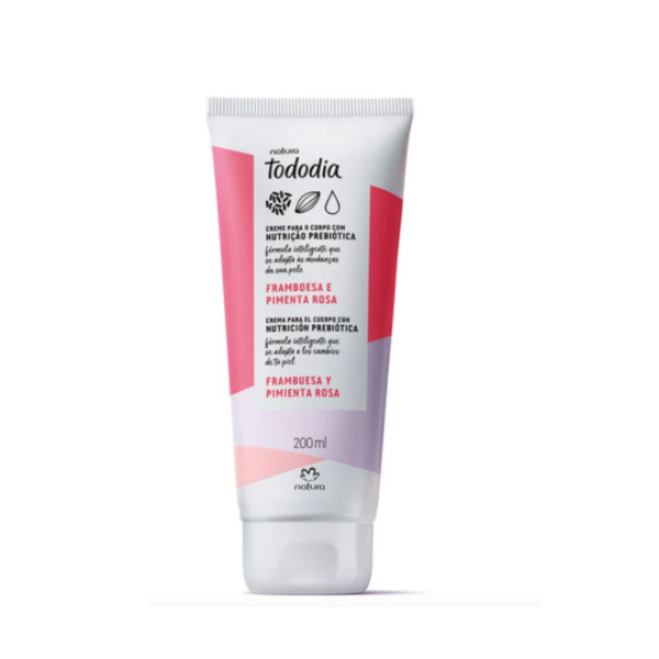 Frambuesa y pimienta rosa. Tododia Crema nutritiva para el cuerpo 200 ml