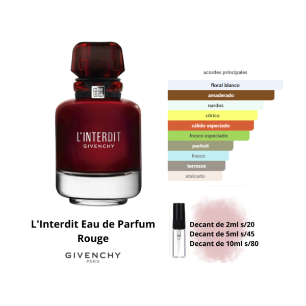 L'interdit rouge. EDP 80ml. Givenchy (Decants)